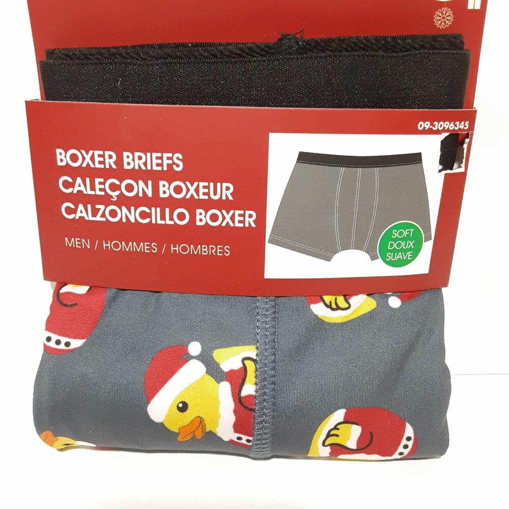 Santa Rubber Duck Mens Boxer Briefs Christmas Stocking Stuffer NEW